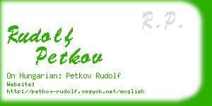 rudolf petkov business card